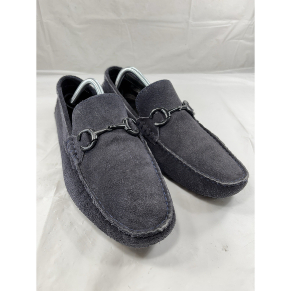 Datelli suede leather blue horse bit loafers Size 10 - Picture 1 of 13